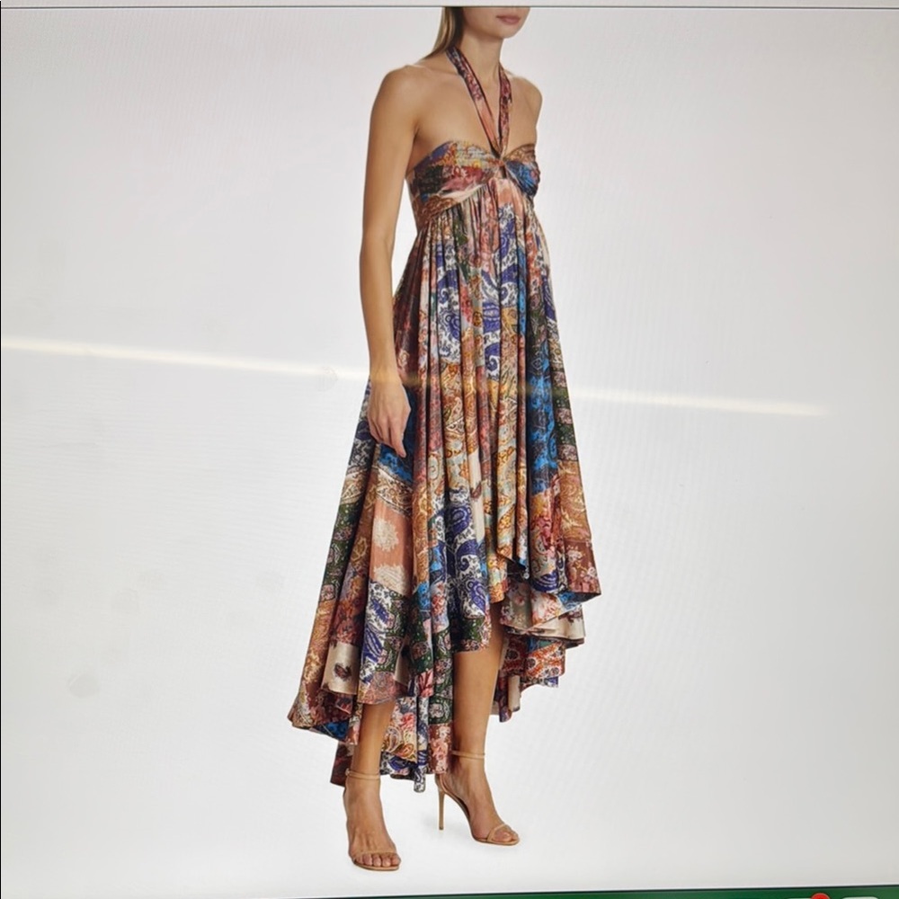 Zimmermann Devi Asymmetrical Strapless Midi Dress